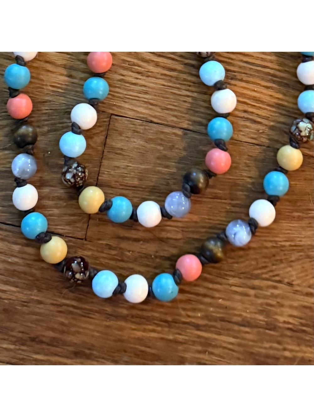NIB Plunder Multicolor Beaded Necklace with Mixed Material Round Beads
